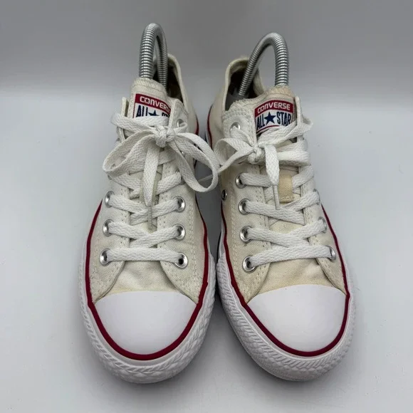 Converse All Star Low Top Sneakers Shoes Women's Size 8 Canvas White Casual - Picture 2 of 8